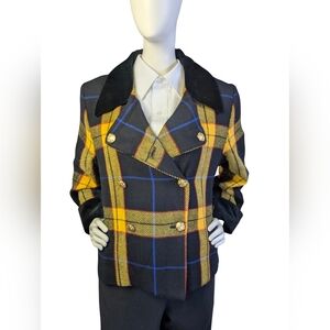 Vintage Jones New York Plaid Wool Blazer Jacket | Made In Canada